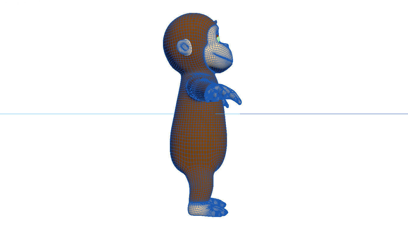 Cartoon Monkey Character  3D model Rigged 3D model_10