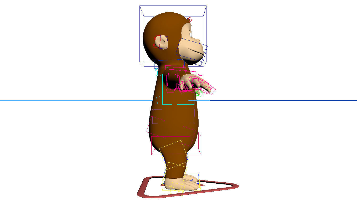 Cartoon Monkey Character  3D model Rigged 3D model_15