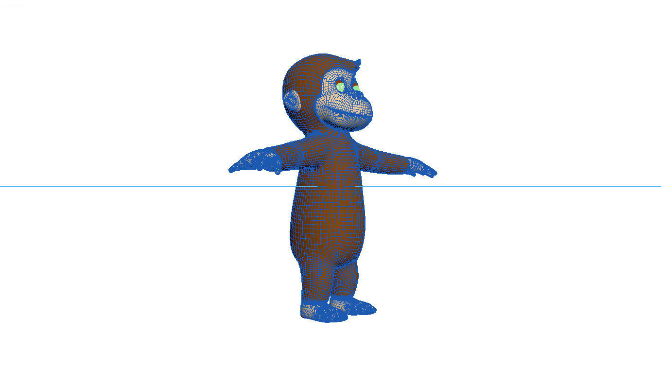 Cartoon Monkey Character  3D model Rigged 3D model_11