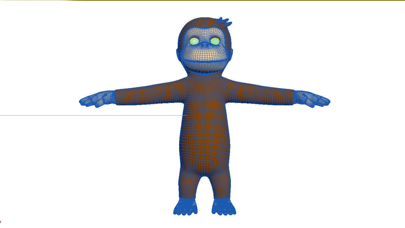 Cartoon Monkey Character  3D model Rigged 3D model_12