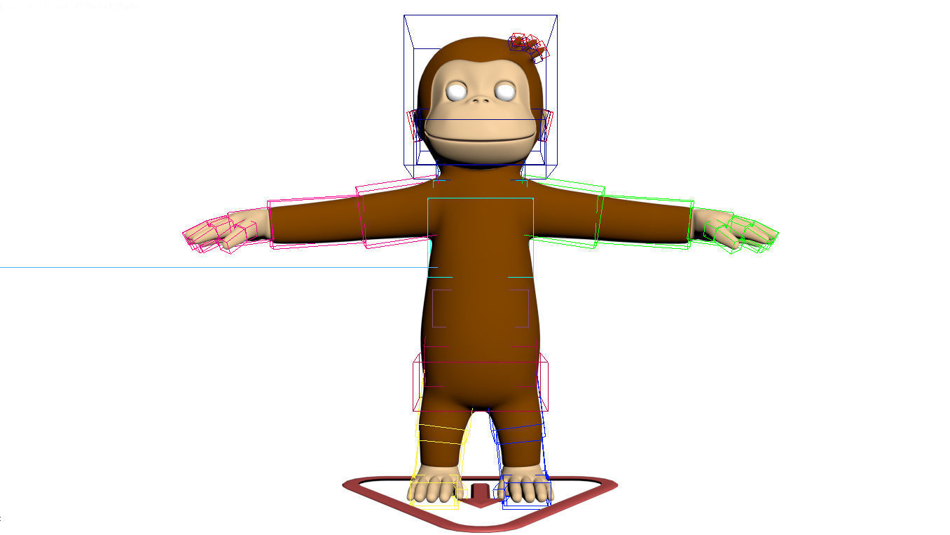 Cartoon Monkey Character  3D model Rigged 3D model_13