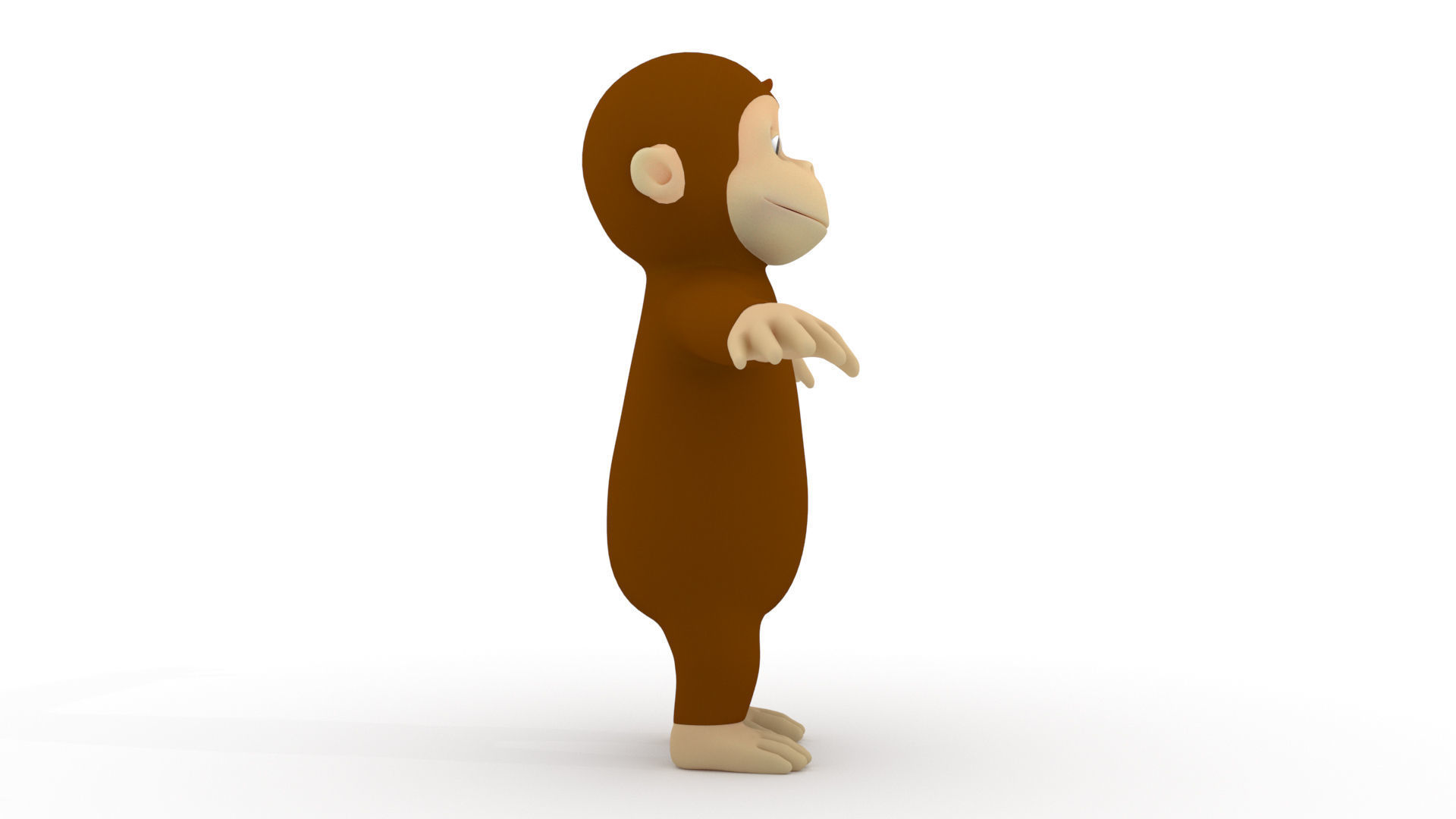 Cartoon Monkey Character  3D model Rigged 3D model_3