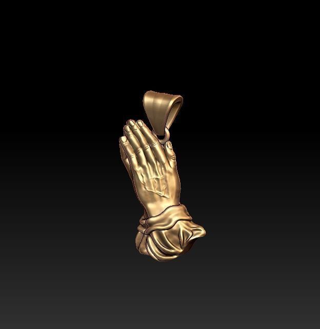 Praying Hands pendant 3D print model_2