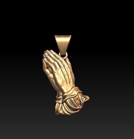 Praying Hands pendant 3D print model_1