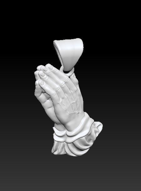 Praying Hands pendant 3D print model_3
