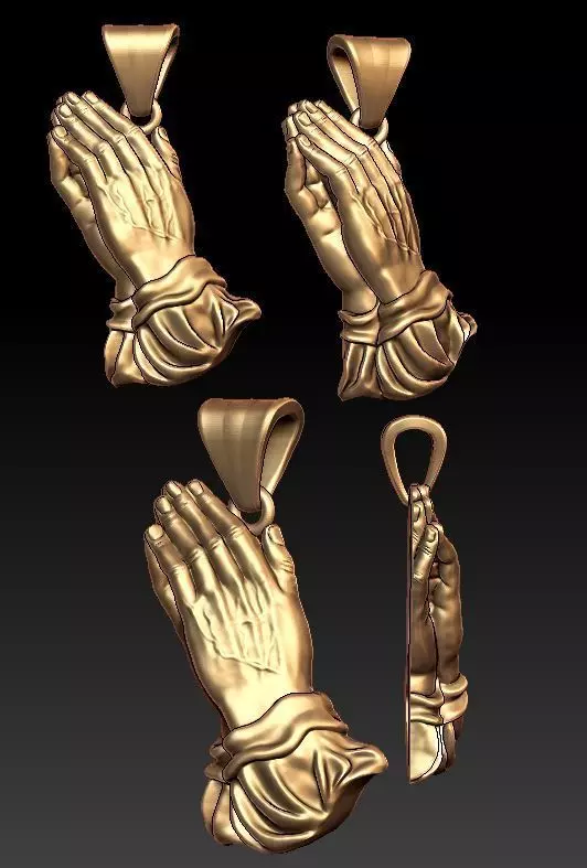 Praying Hands pendant 3D print model_0