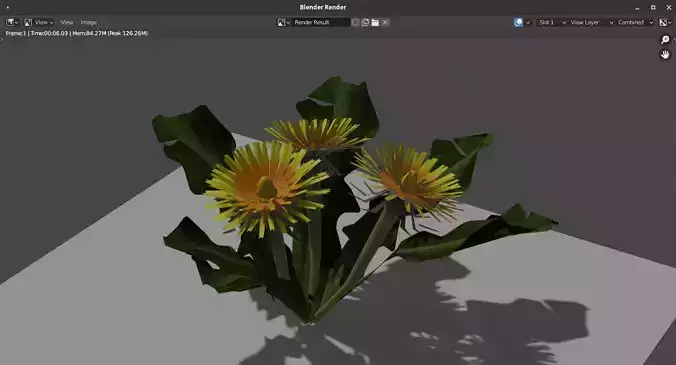 Dandelion low poly object