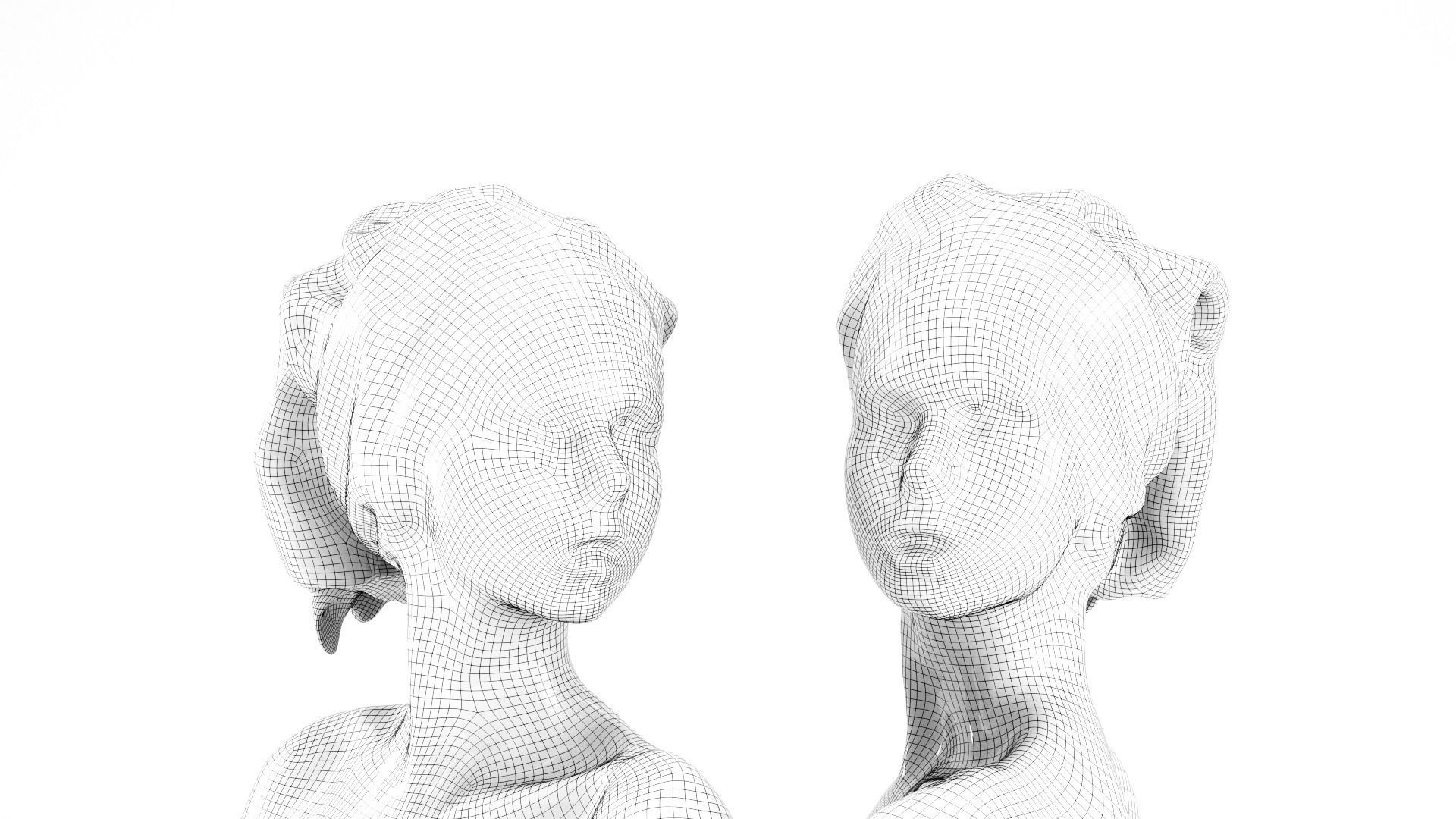 Couple with bath towels 07 Low-poly 3D model_17