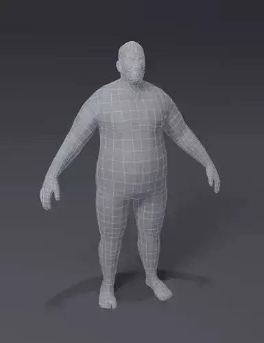 Male Body Fat Base Mesh 3D Model Low-poly 3D model