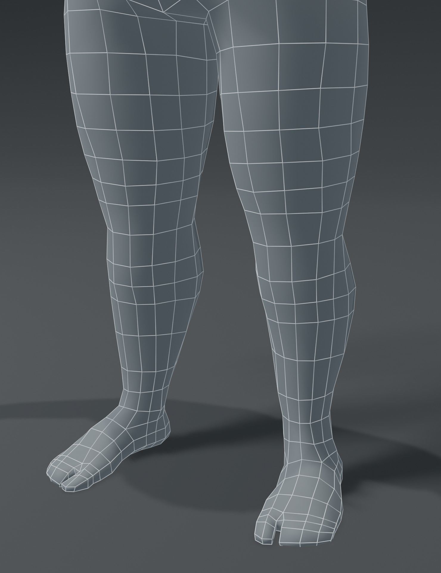 Male Body Fat Base Mesh 3D Model Low-poly 3D model_9