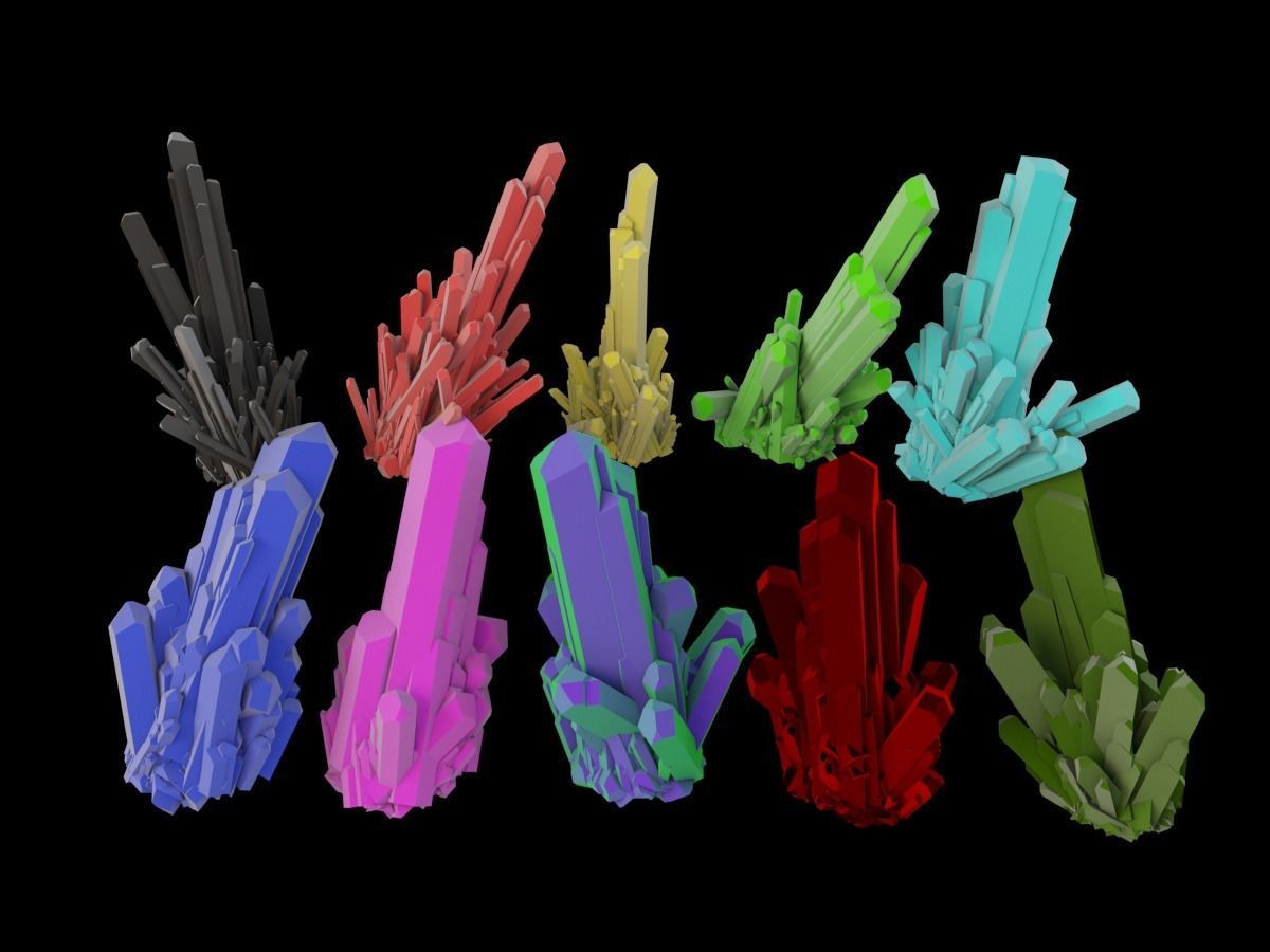Crystal Quartz Mineral Pack 2 Low-poly 3D model