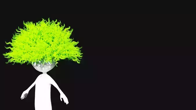 Hair Stickman Low-poly 3D model