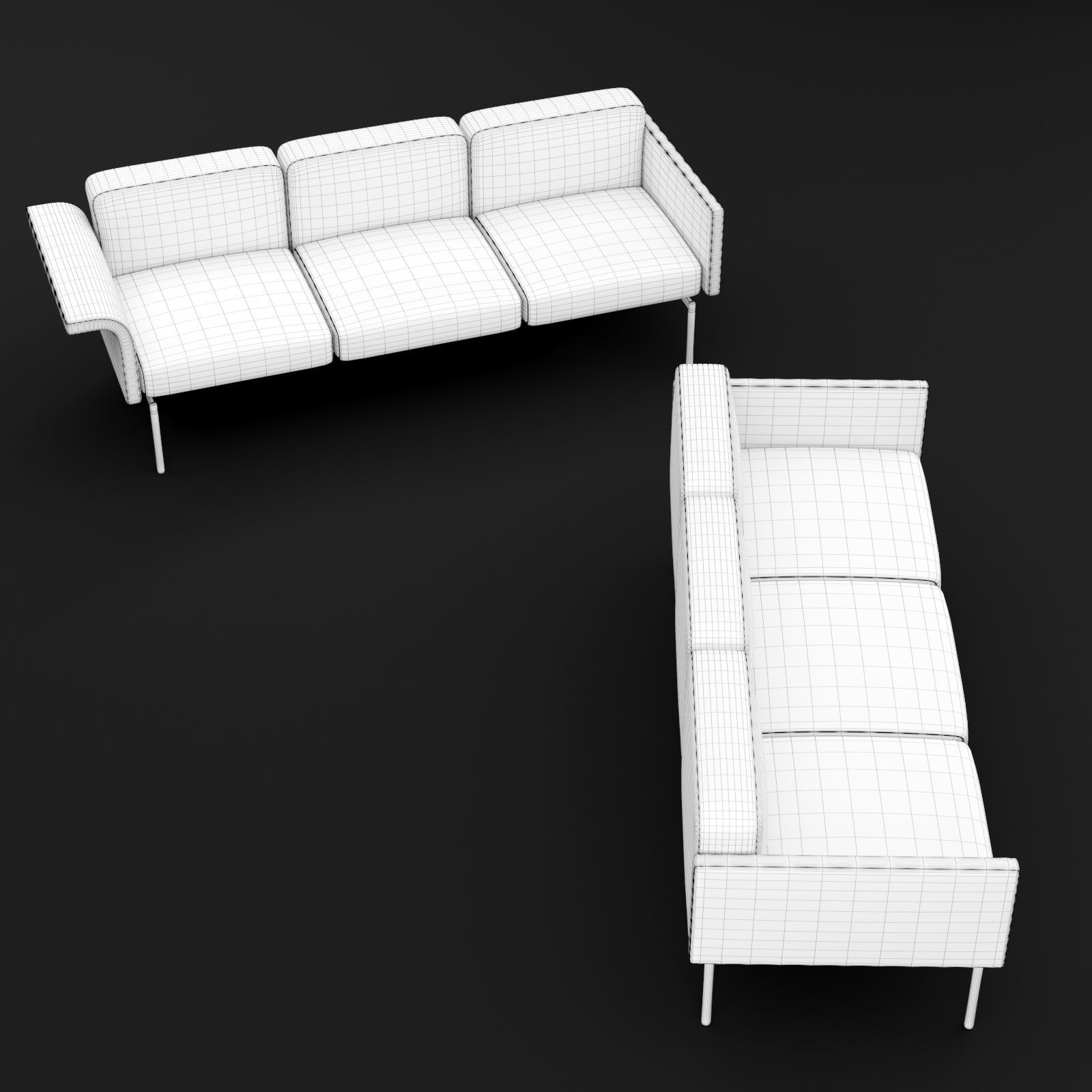 Sofa mabel triple BT design 3D model_5