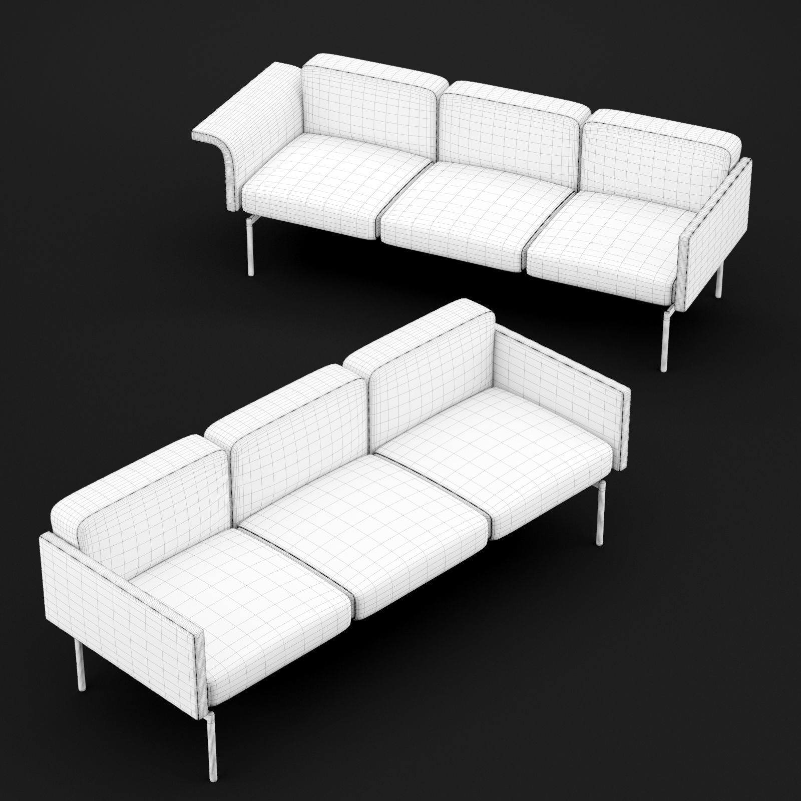 Sofa mabel triple BT design 3D model_1