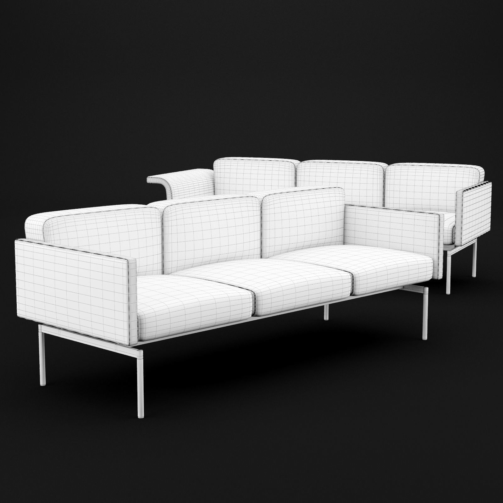 Sofa mabel triple BT design 3D model_3