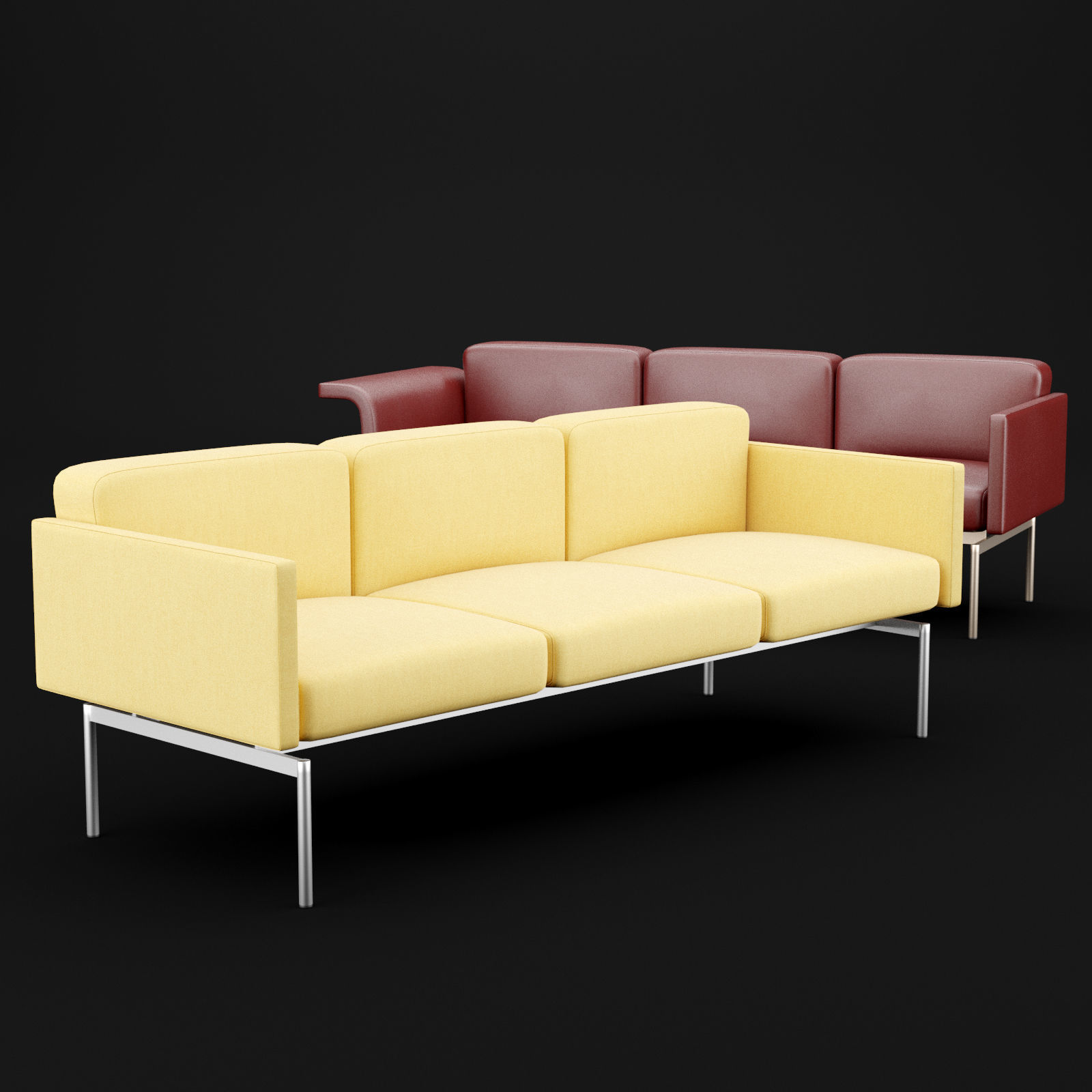 Sofa mabel triple BT design 3D model_2