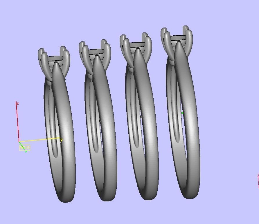 Classic Solitaire ring  4mm round stone 4prong setting 3D print model_19