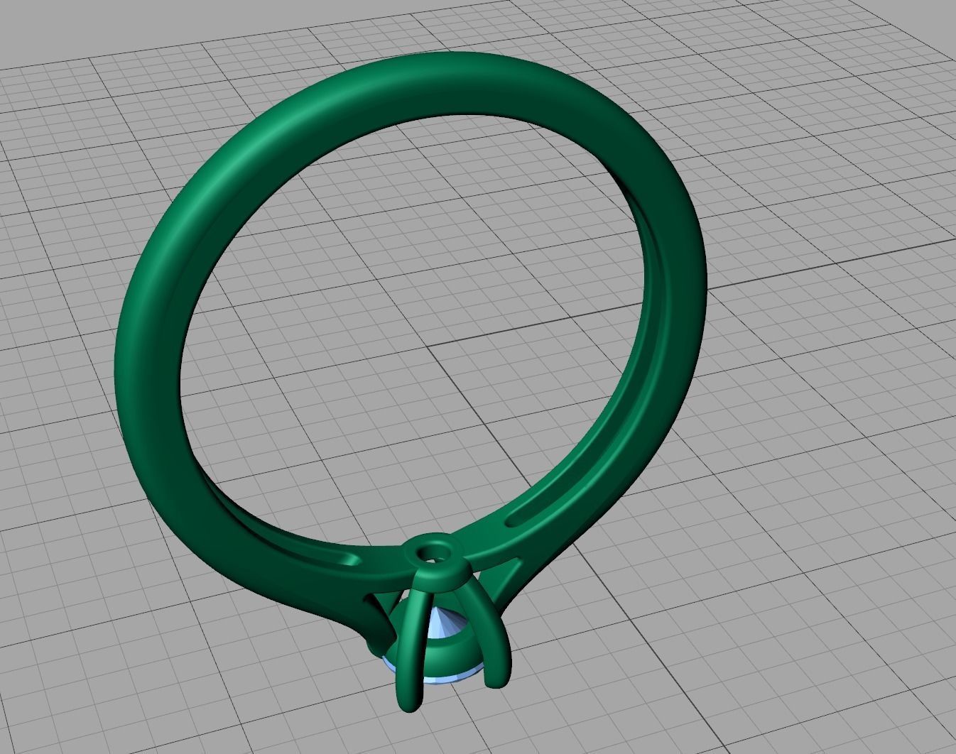 Classic Solitaire ring  4mm round stone 4prong setting 3D print model_18