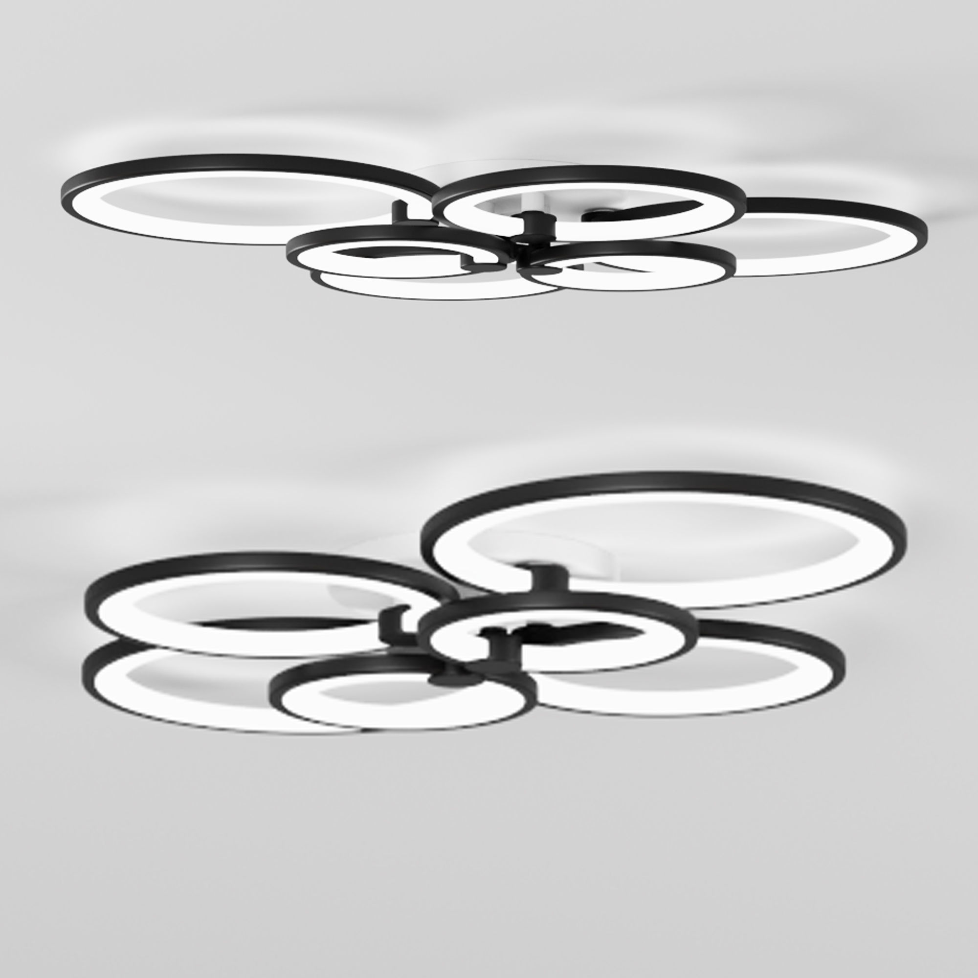 Rings led ring ceiling light 3D model_2