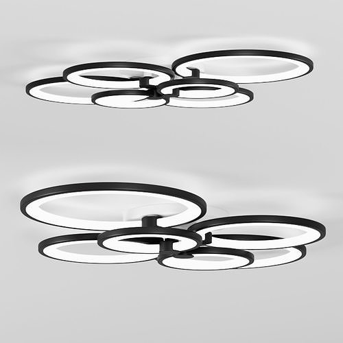 Rings led ring ceiling light 3D model
