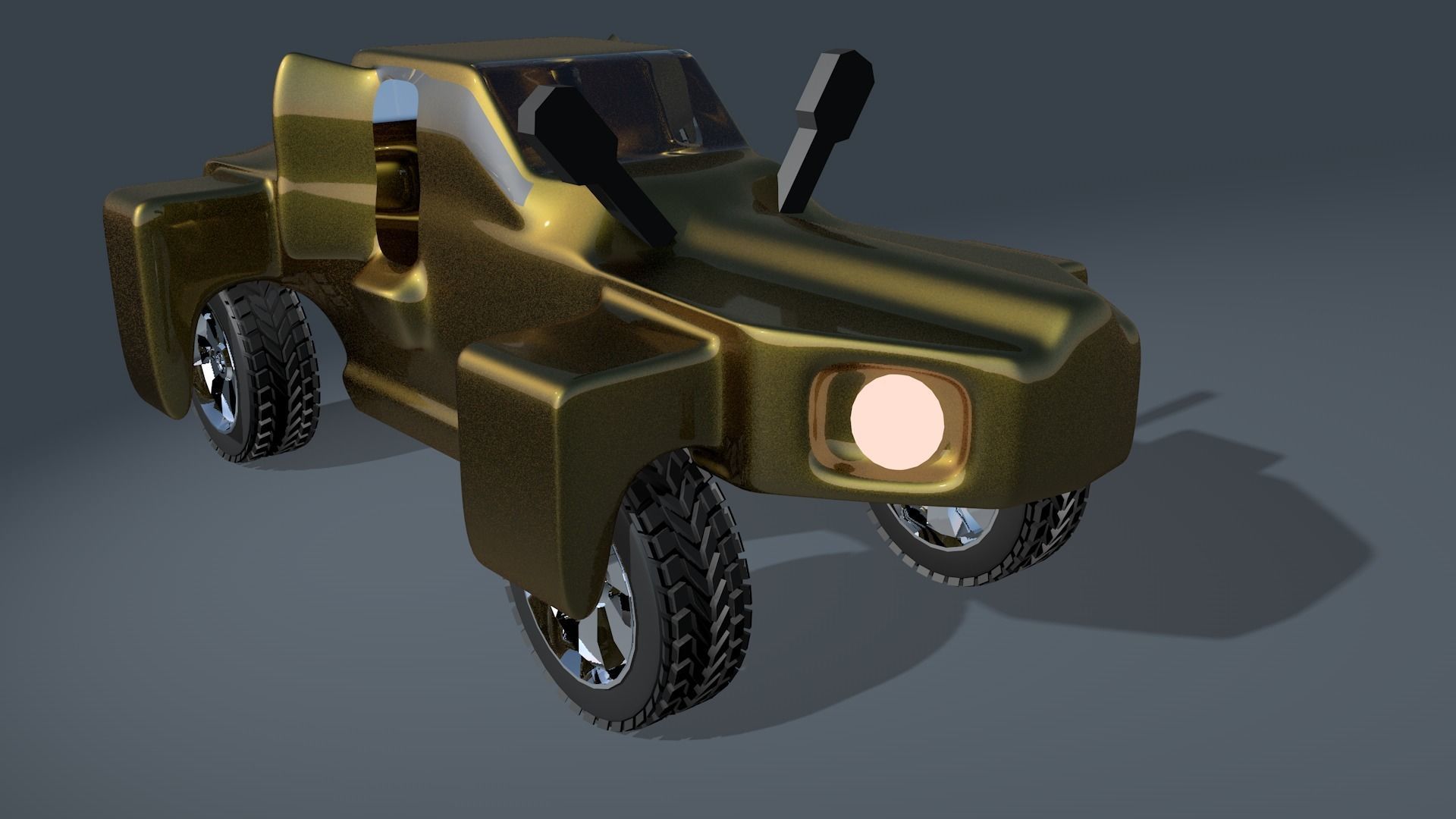 Car For Video Games three Low-poly 3D model_7