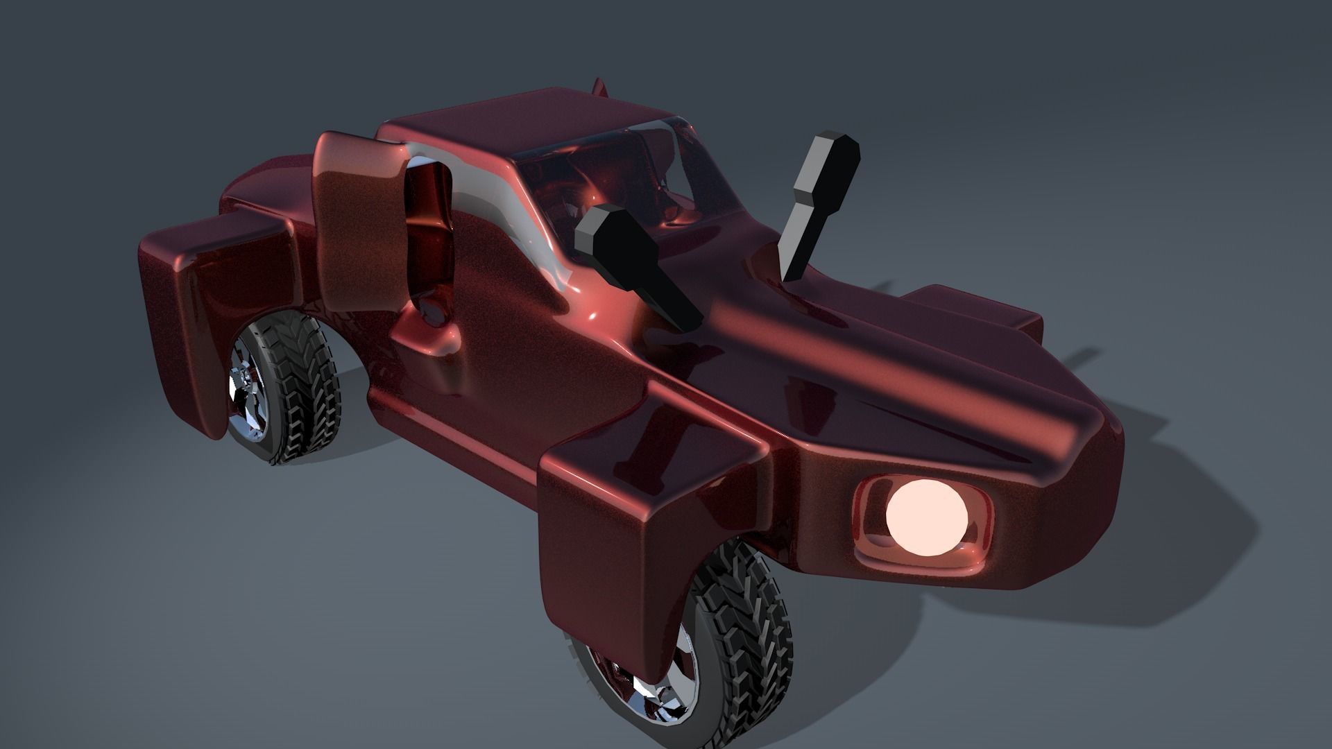 Car For Video Games three Low-poly 3D model_4