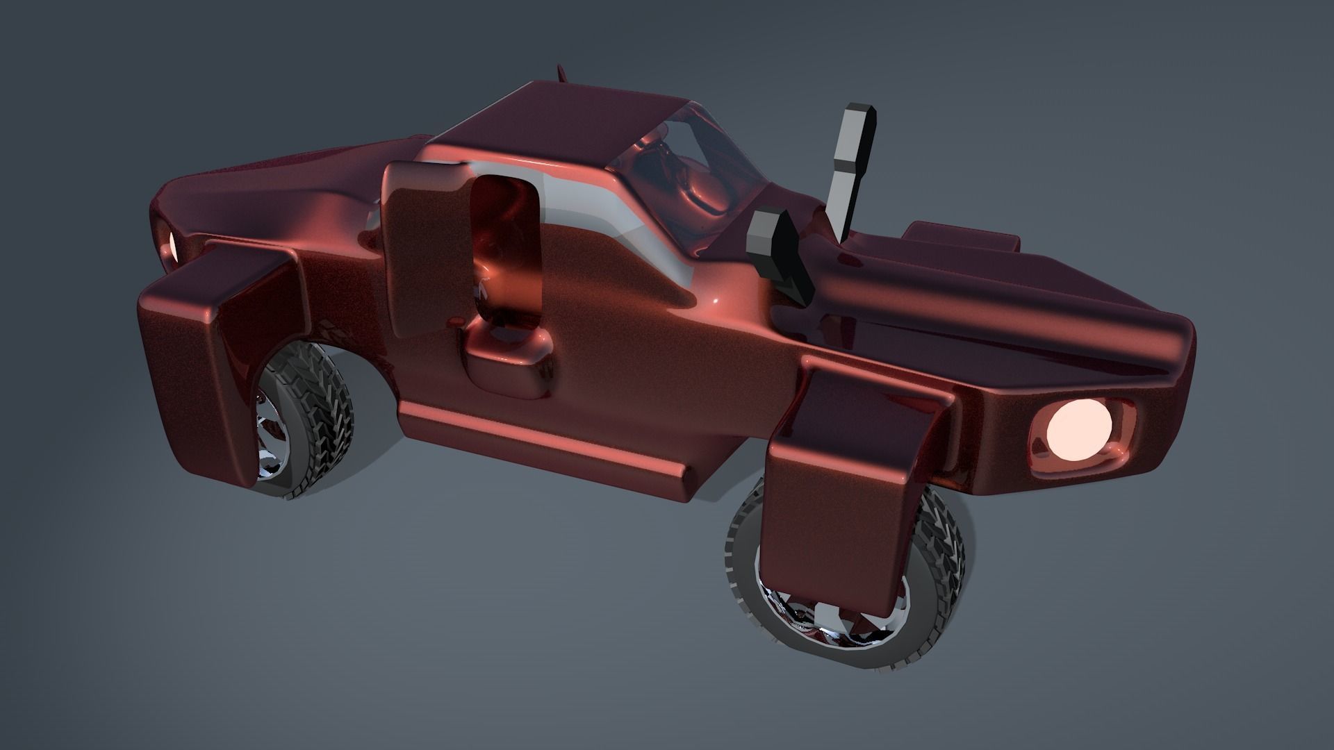 Car For Video Games three Low-poly 3D model_1