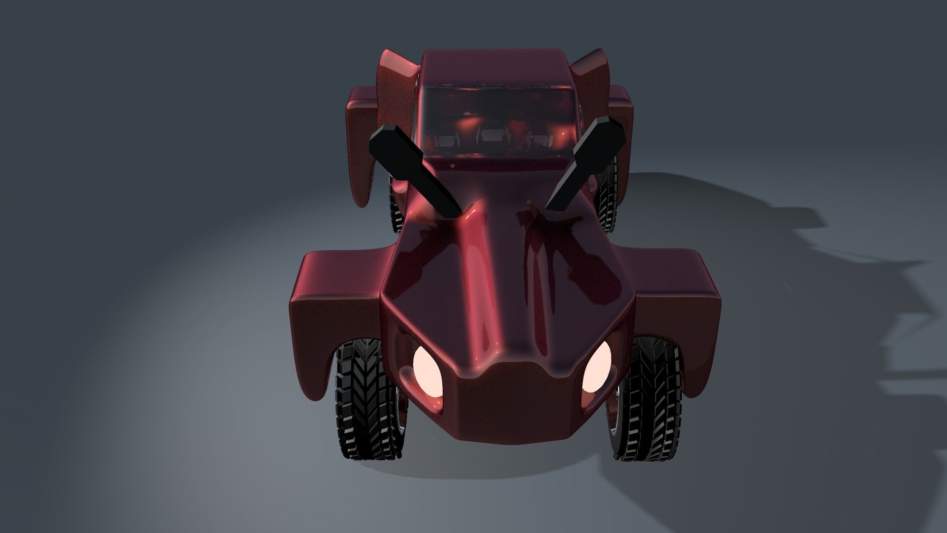 Car For Video Games three Low-poly 3D model_2