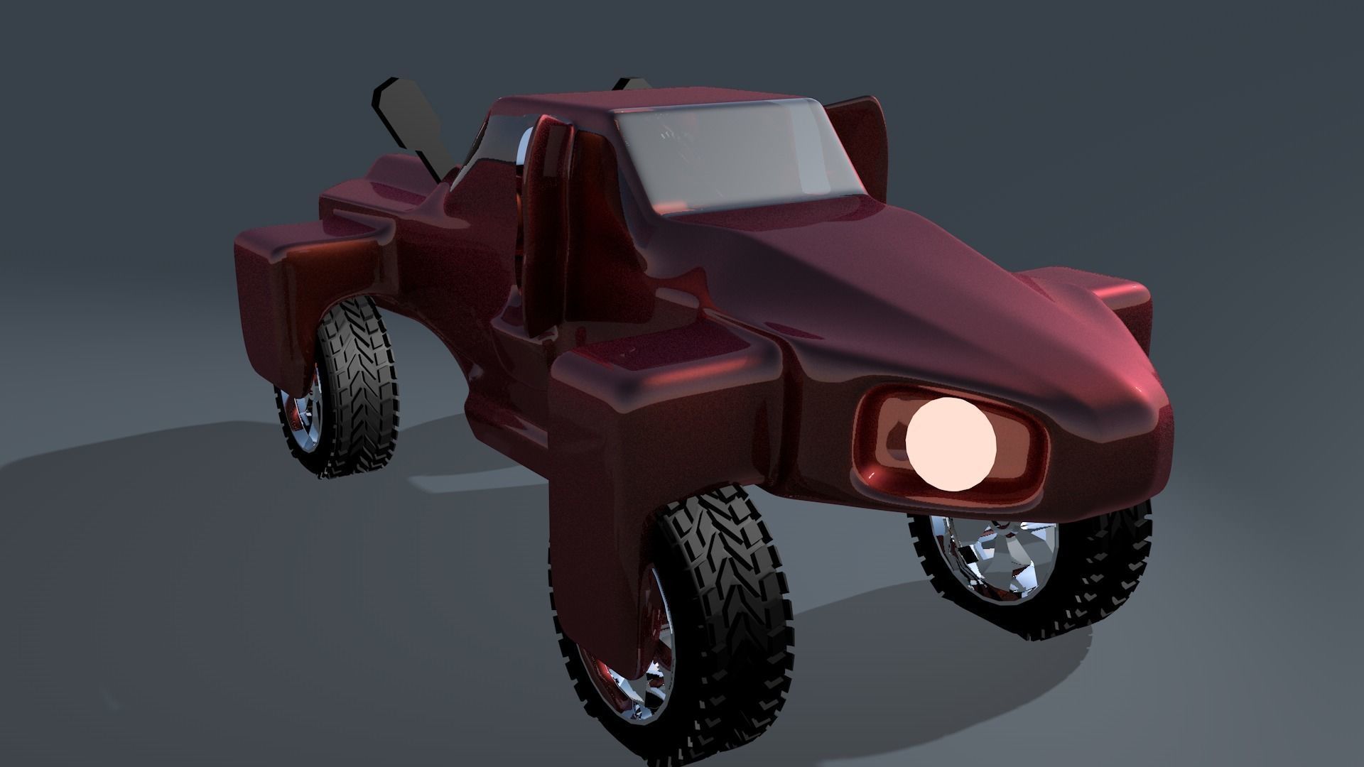 Car For Video Games three Low-poly 3D model_3