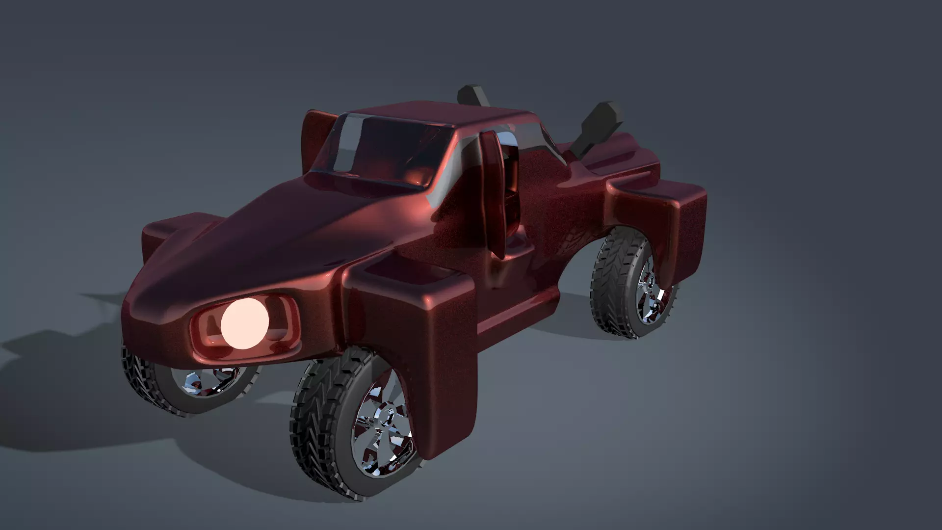 Car For Video Games three Low-poly 3D model_0