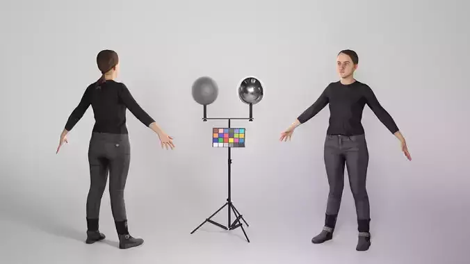 Young woman dressed in black ready for animation 142