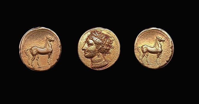 Coin - Carthage Gold Low-poly 3D model