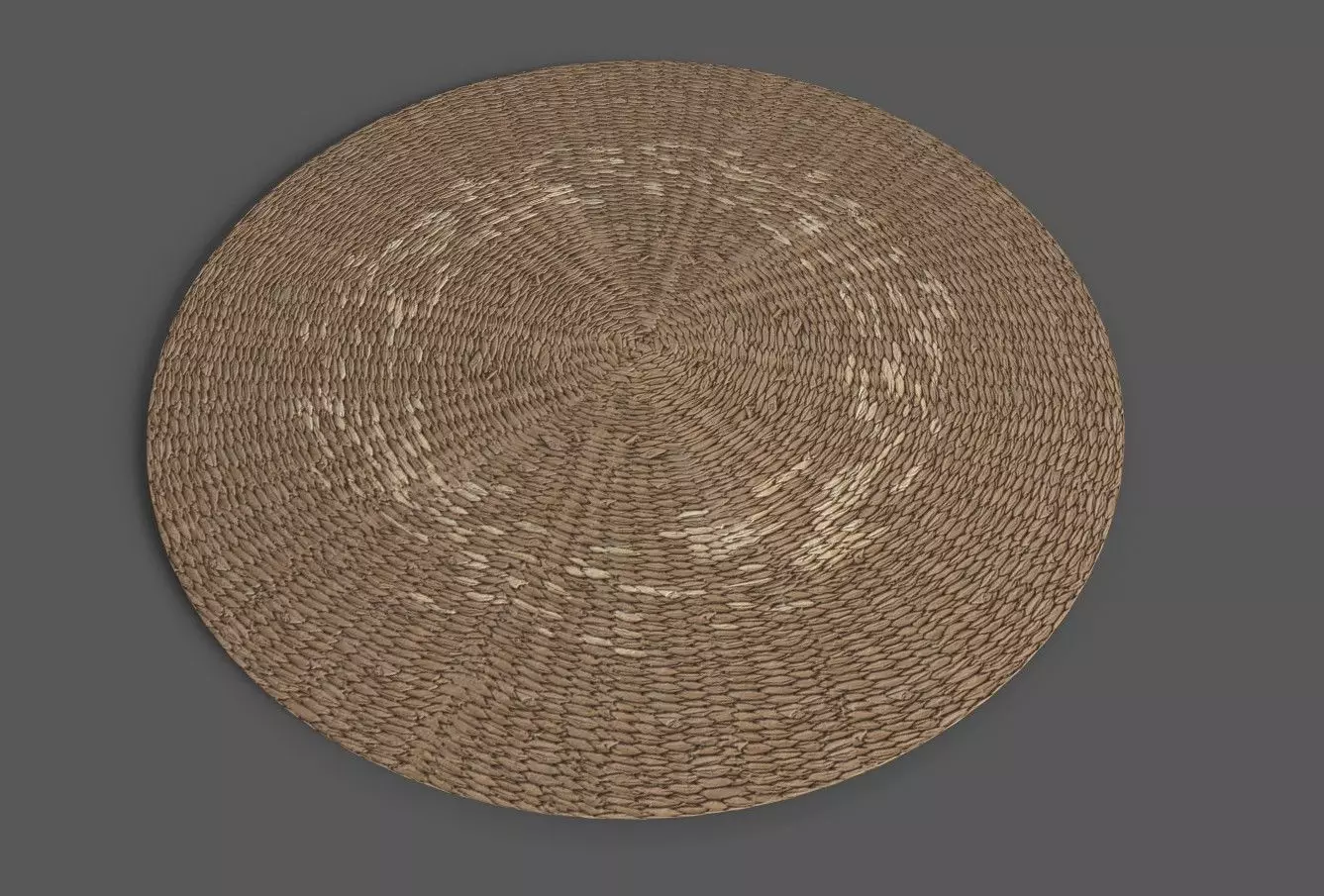 Jute Round Rug Low-poly 3D model_0