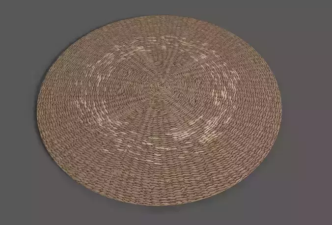 Jute Round Rug Low-poly 3D model
