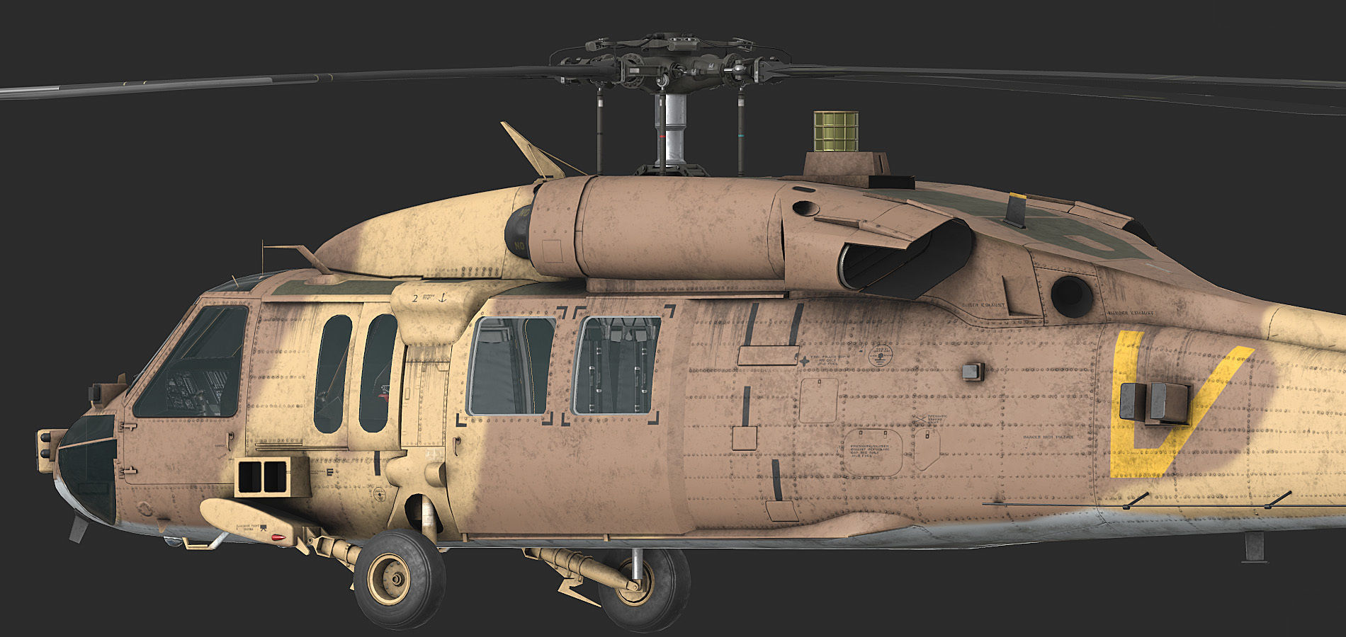 UH-60 YANSHUF Israel Low-poly 3D model_3