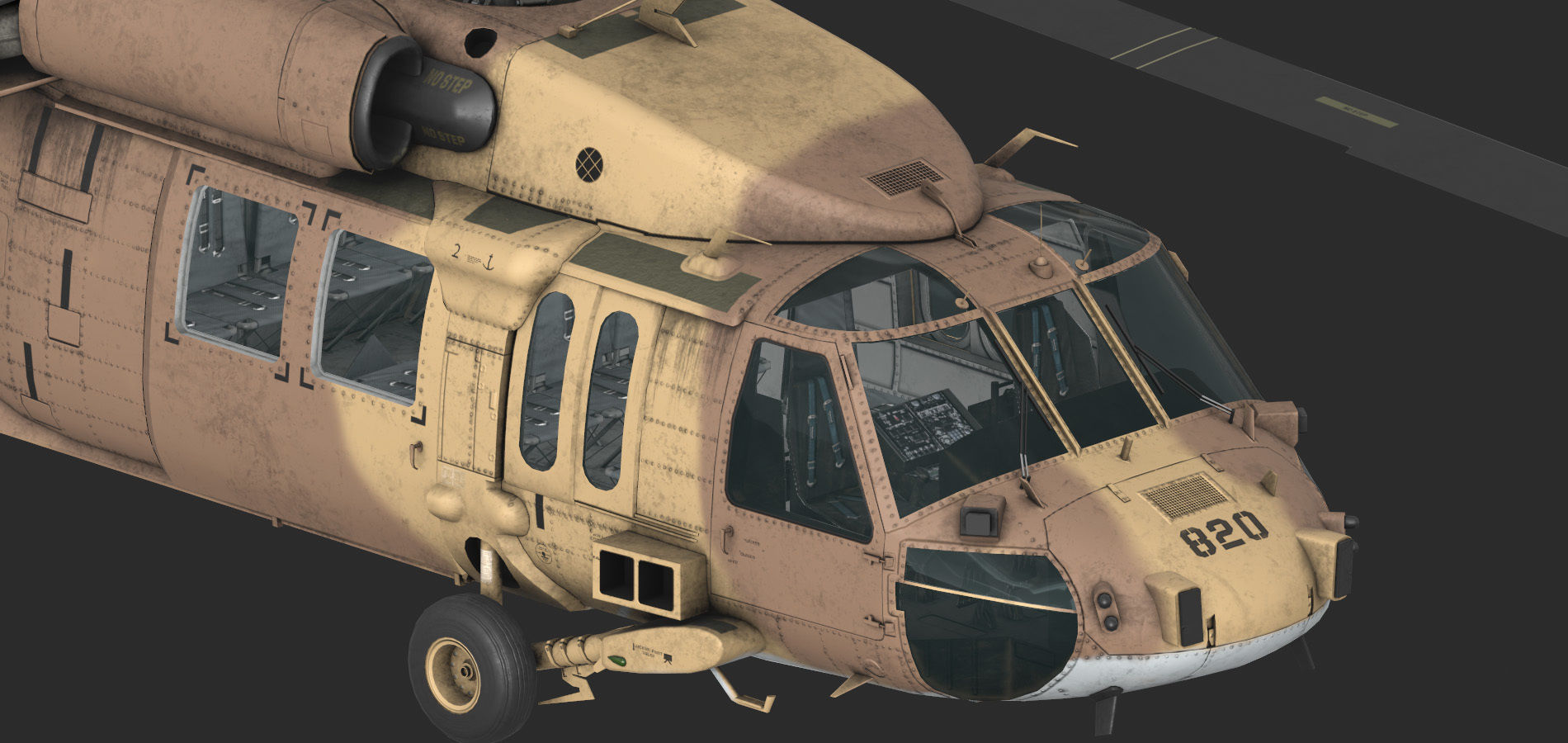 UH-60 YANSHUF Israel Low-poly 3D model_7
