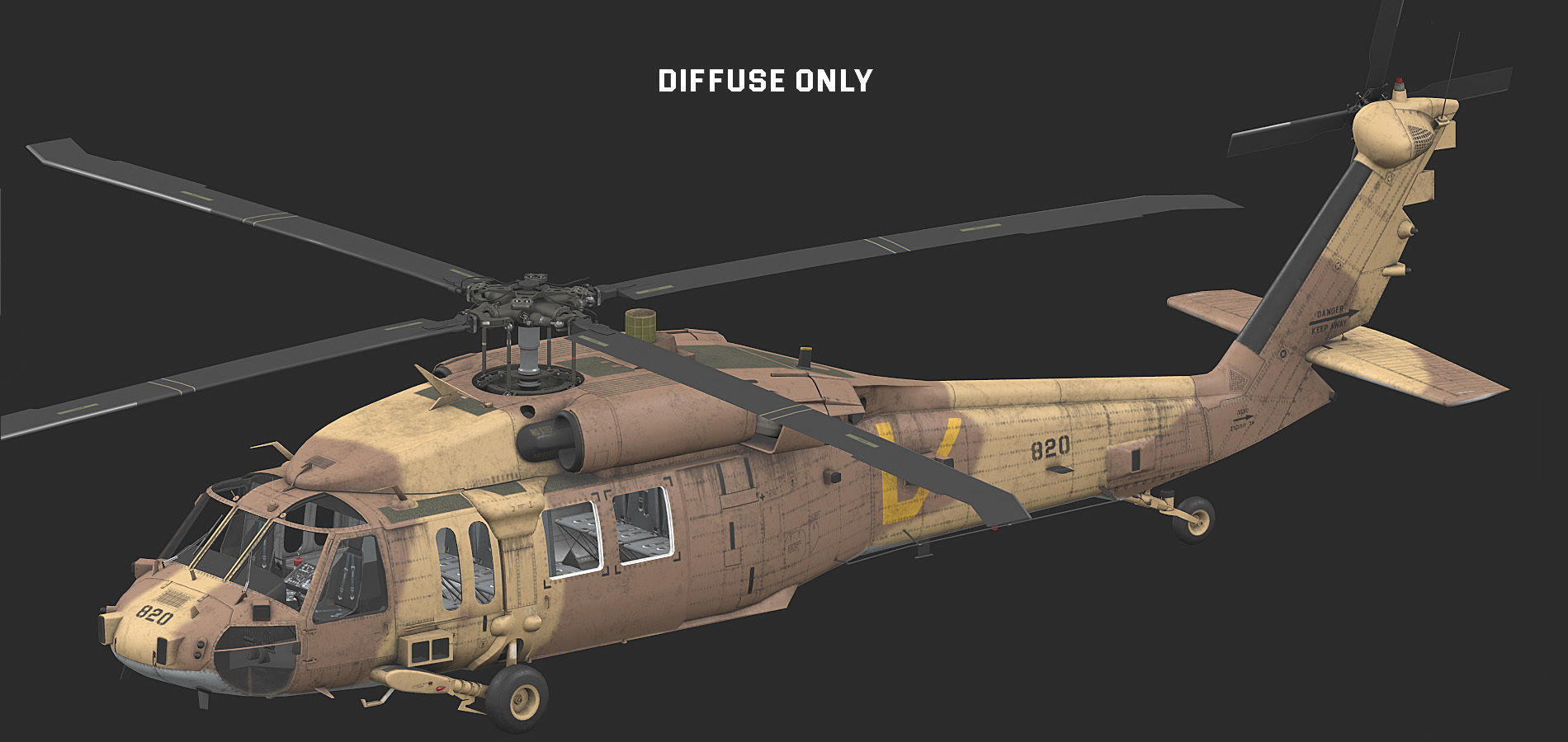 UH-60 YANSHUF Israel Low-poly 3D model_2