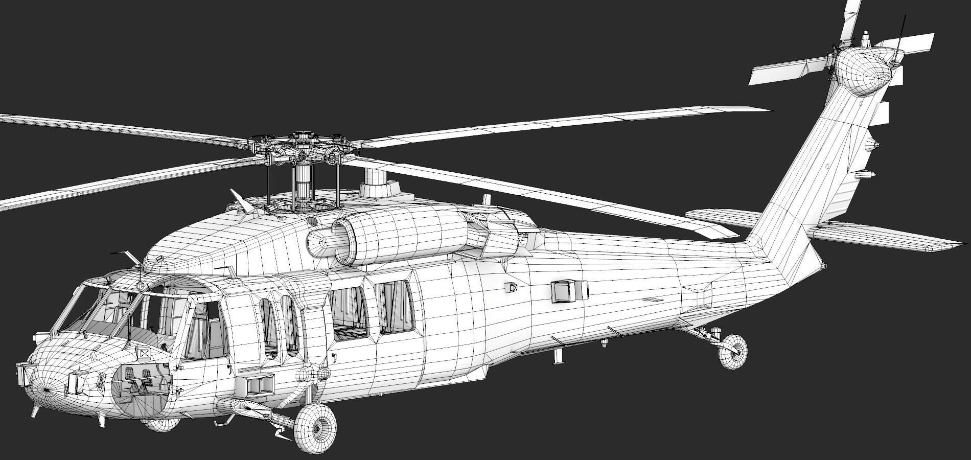 UH-60 YANSHUF Israel Low-poly 3D model_16