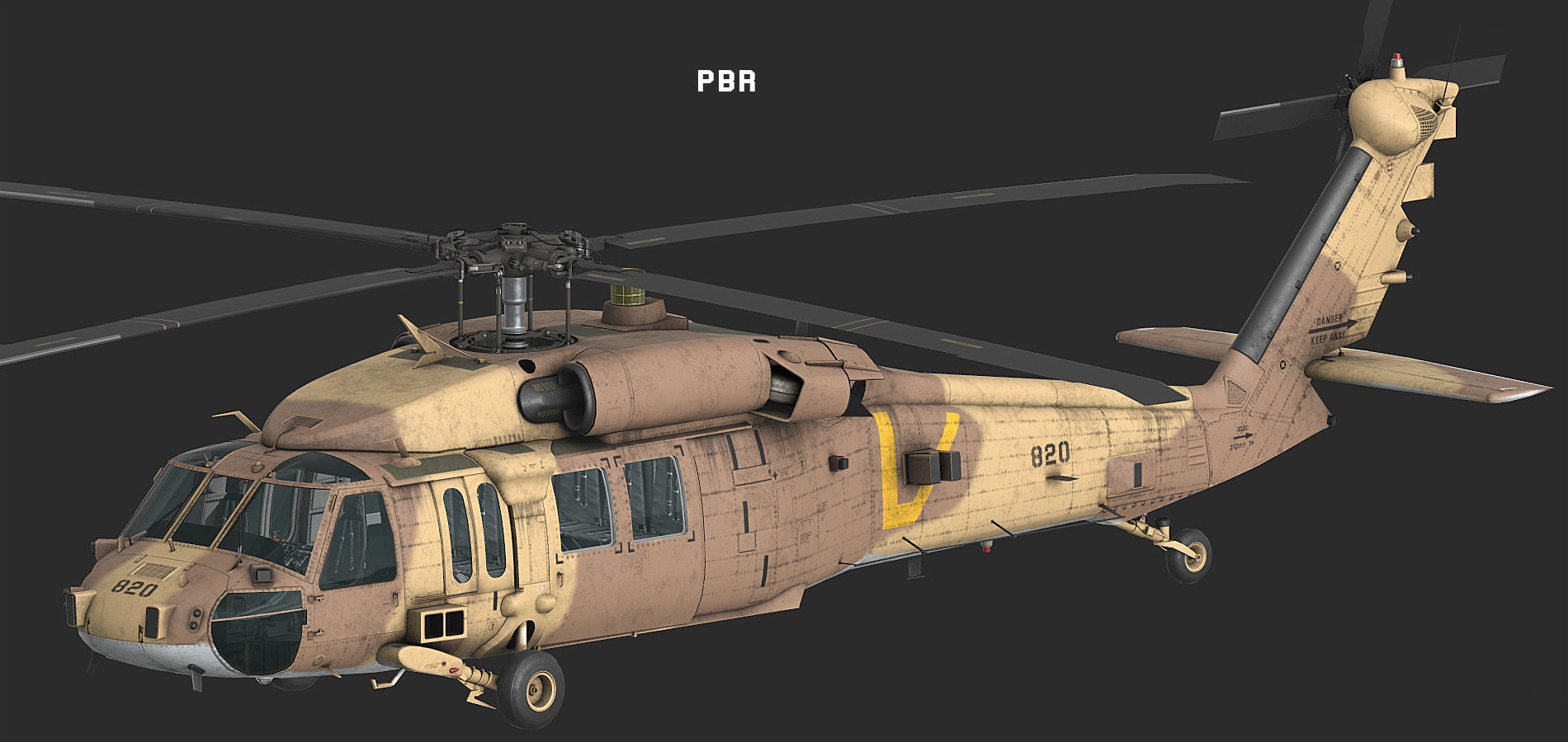 UH-60 YANSHUF Israel Low-poly 3D model_1