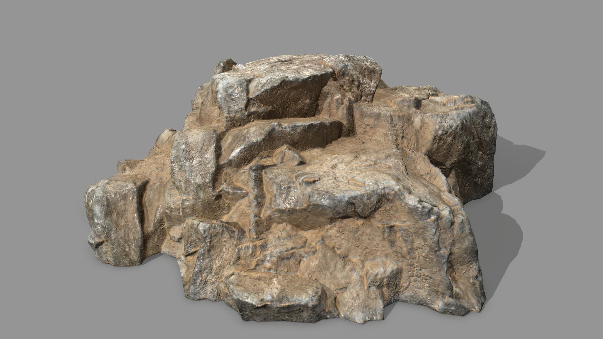 Rock Set Low-poly 3D model_3