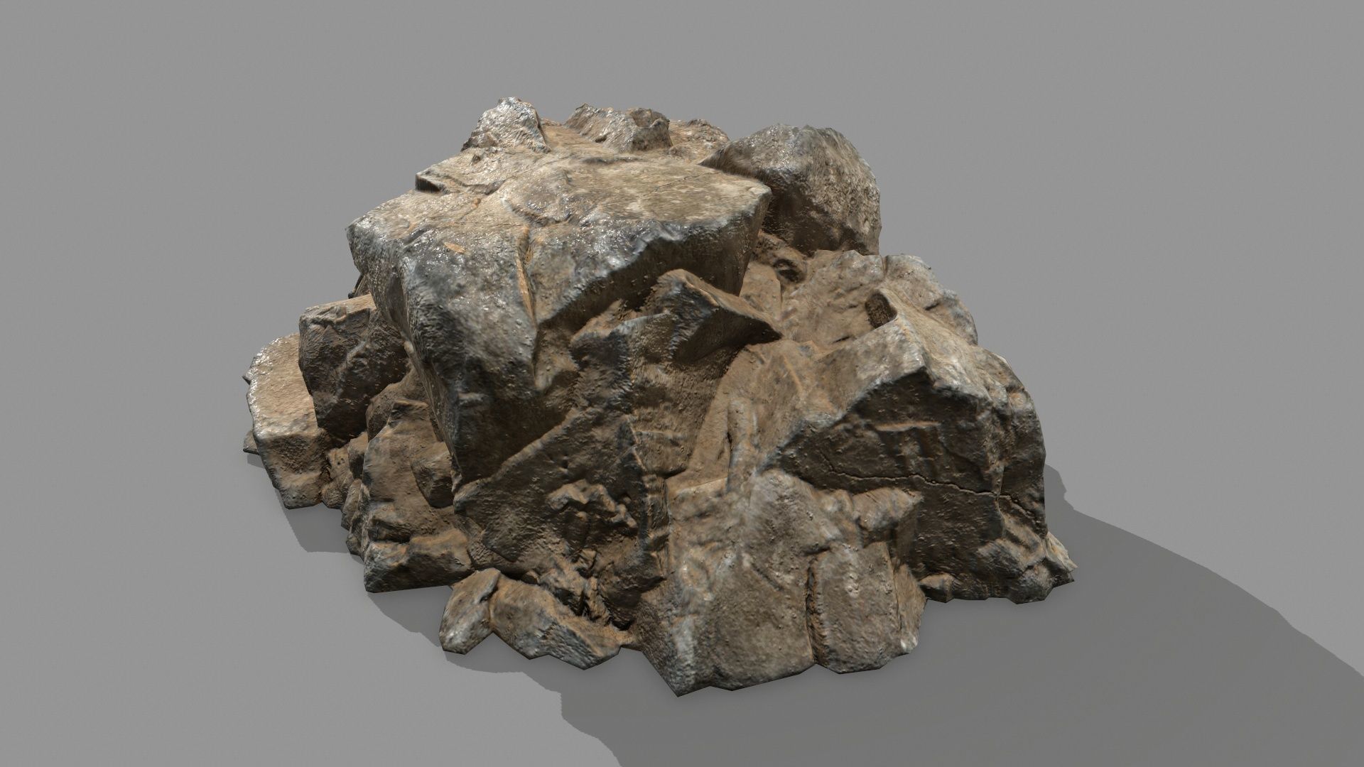 Rock Set Low-poly 3D model_7