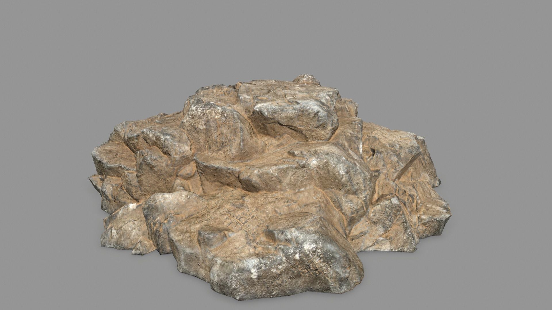 Rock Set Low-poly 3D model_4
