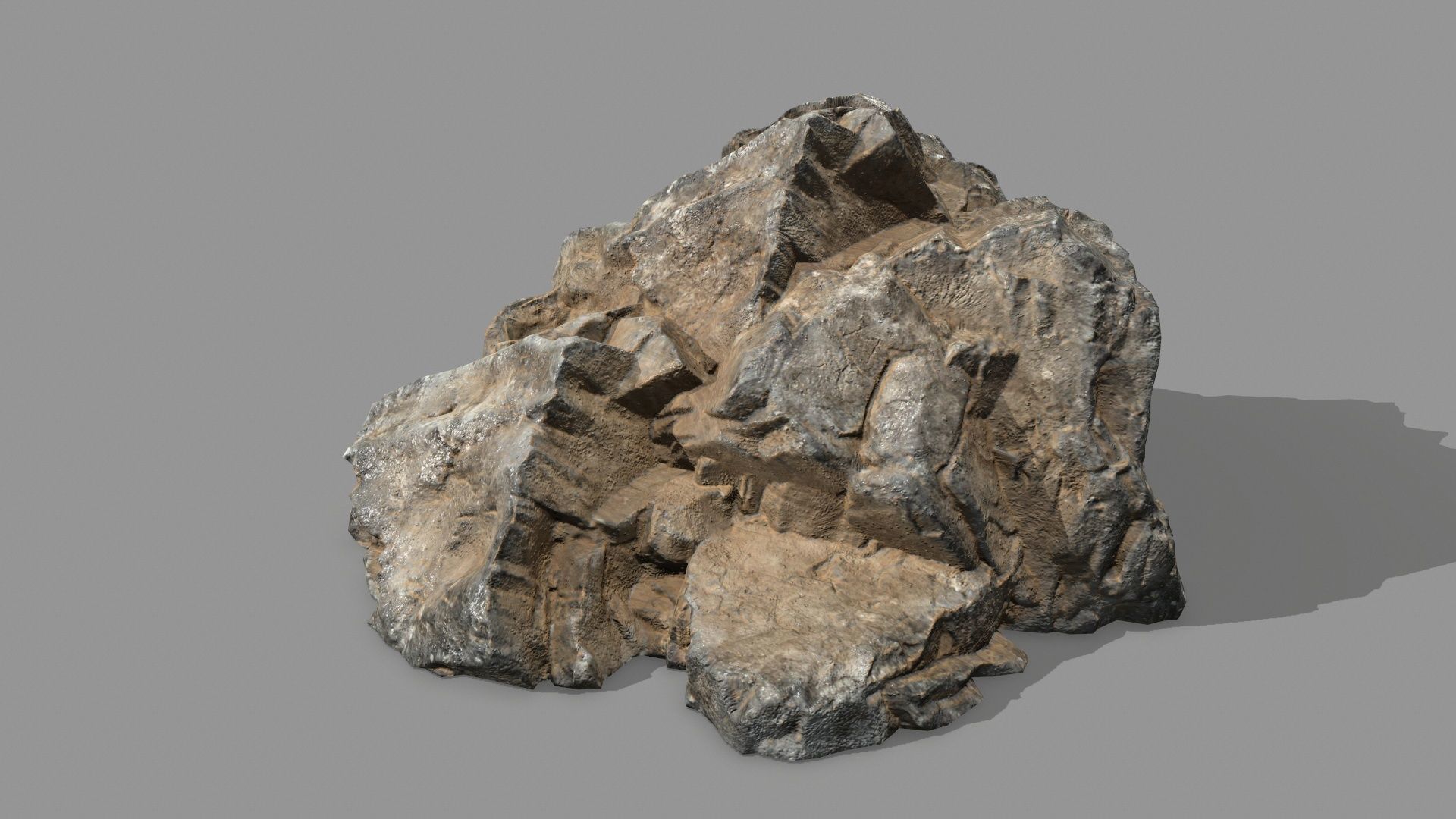 Rock Set Low-poly 3D model_10