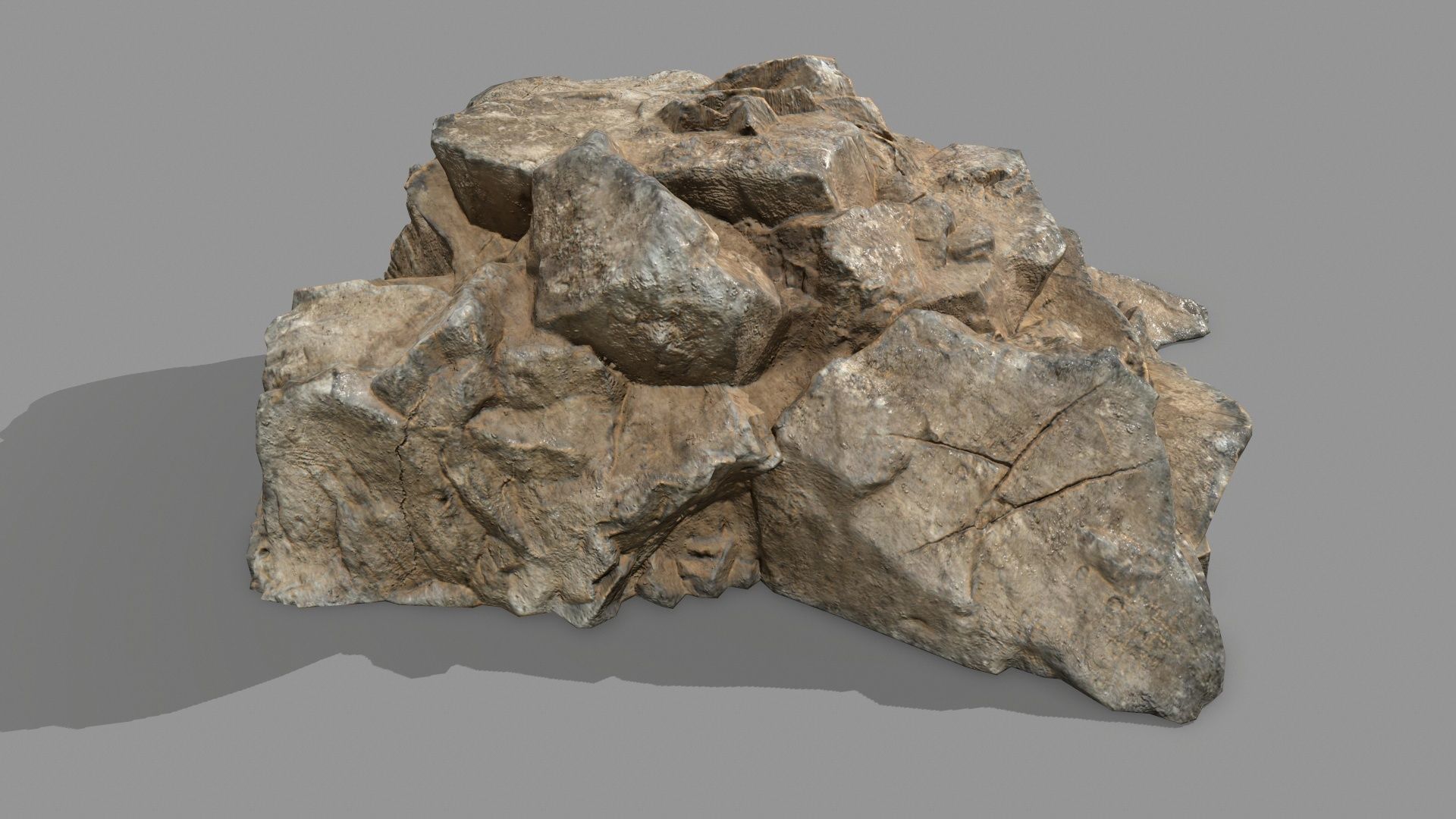 Rock Set Low-poly 3D model_6