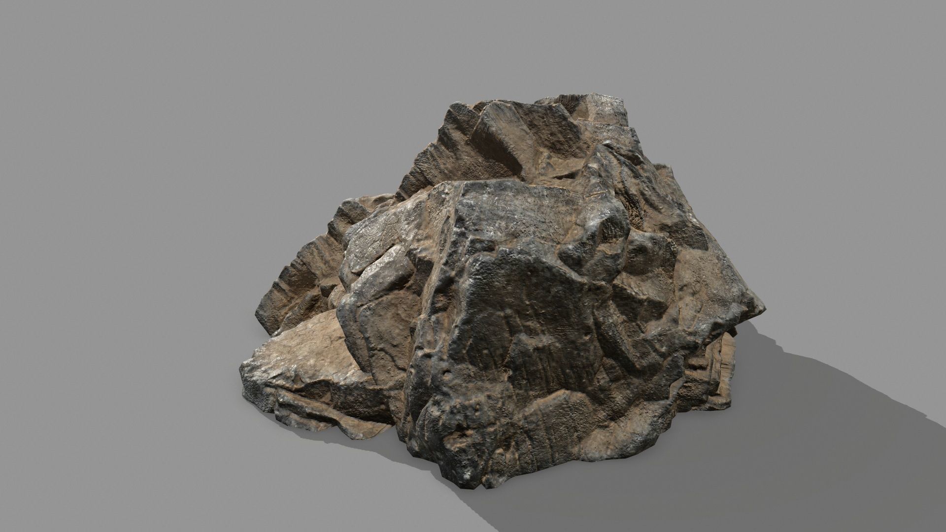 Rock Set Low-poly 3D model_9