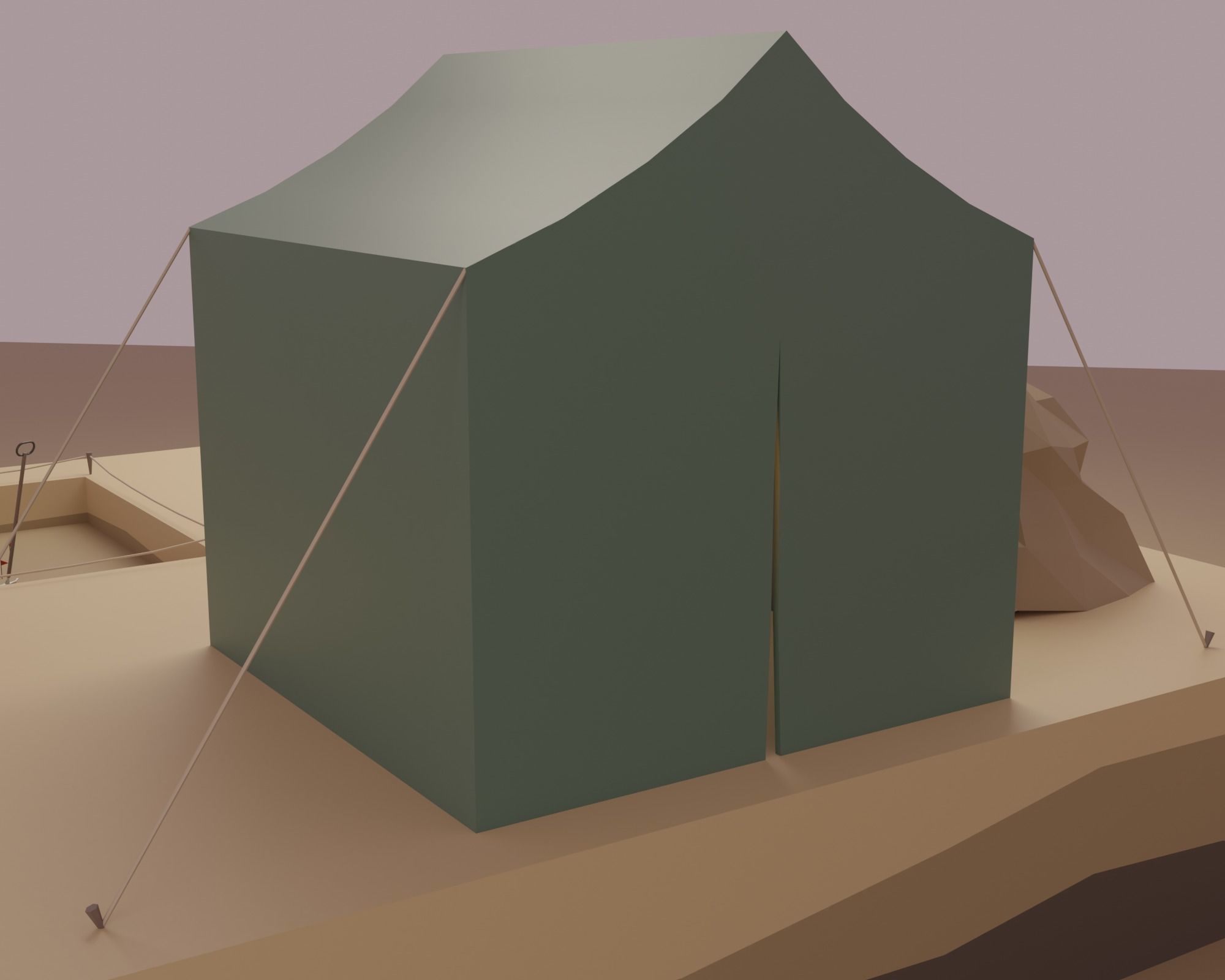 Archaeological site Low-poly 3D model_9