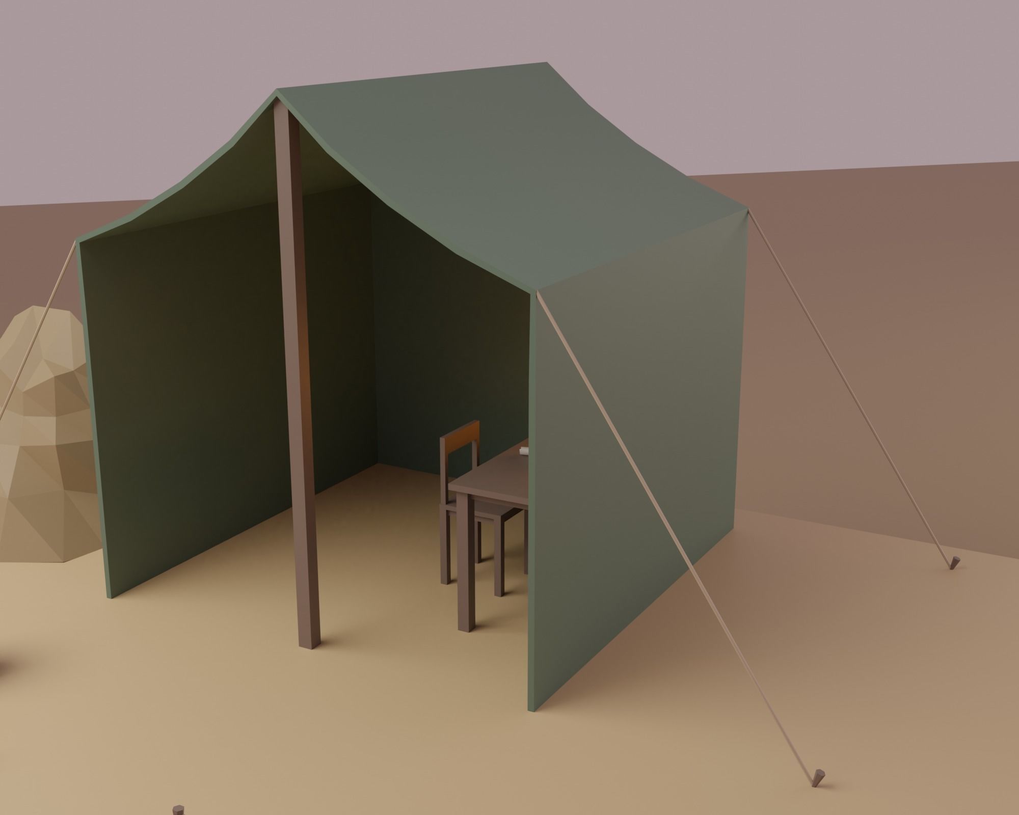 Archaeological site Low-poly 3D model_7