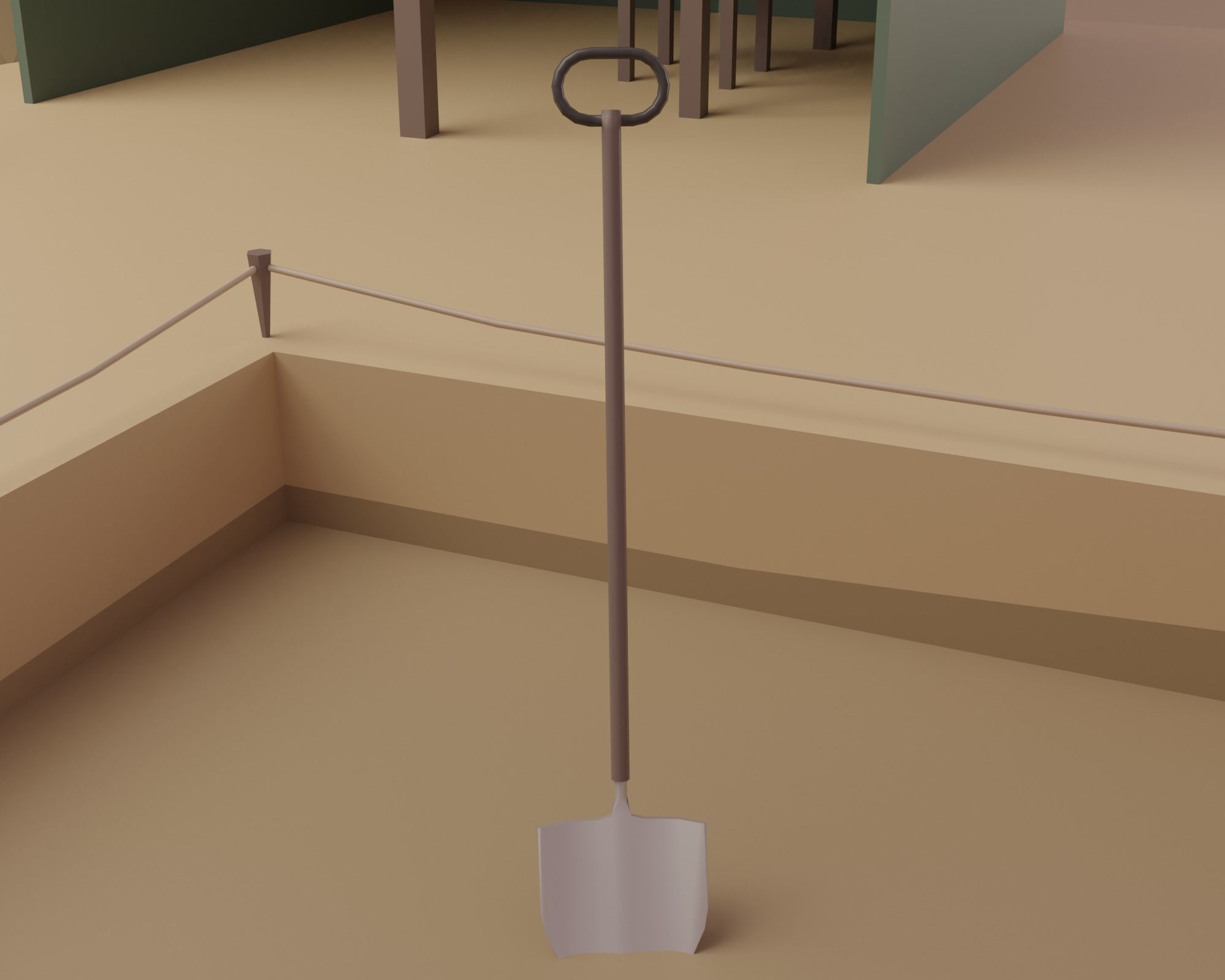 Archaeological site Low-poly 3D model_14