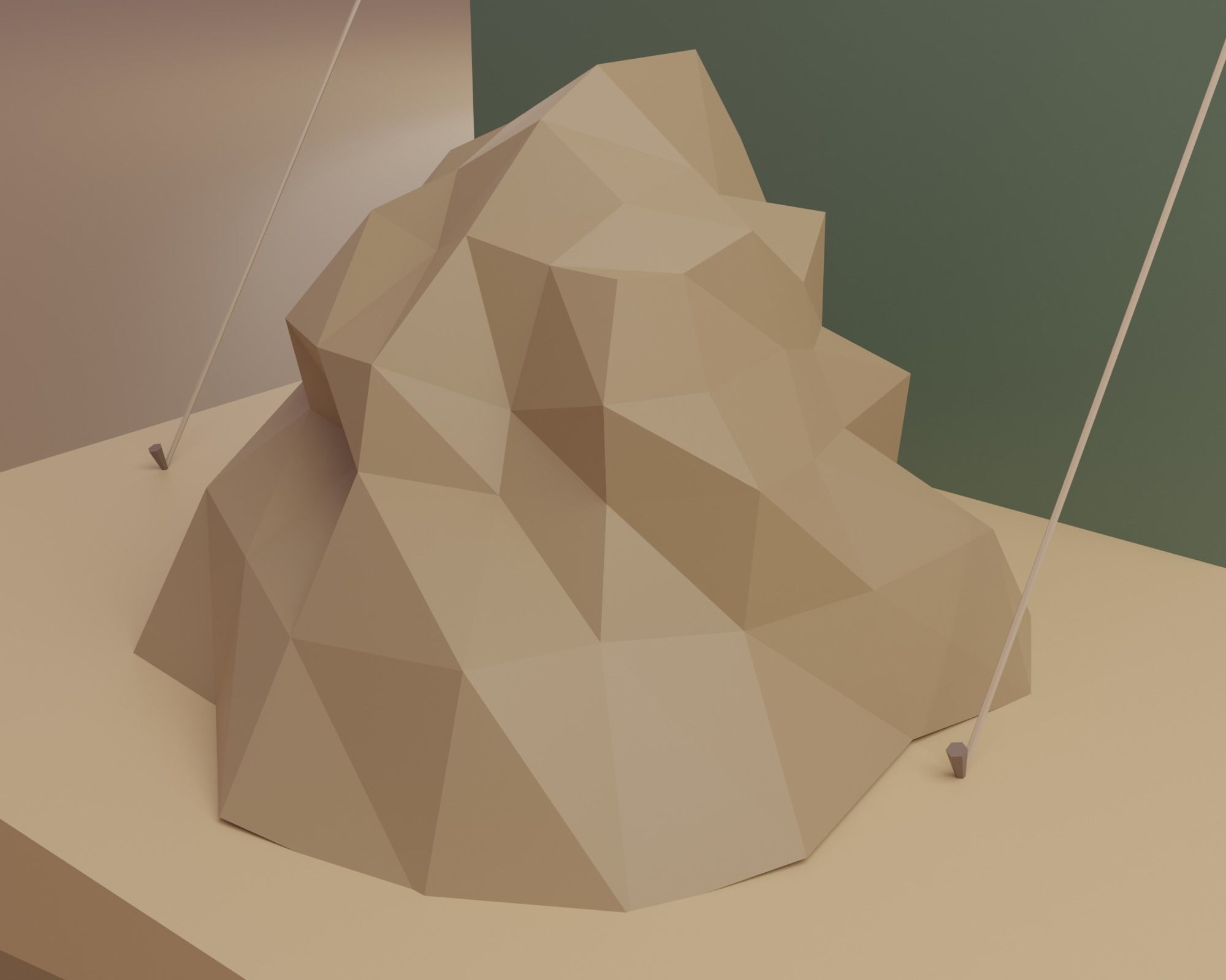 Archaeological site Low-poly 3D model_10