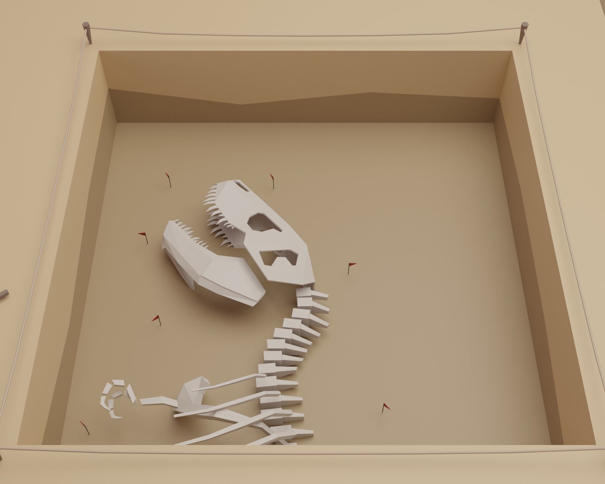 Archaeological site Low-poly 3D model_18